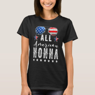 Alla amerikanska nonna 4:e juli-solglasögon Familj T Shirt