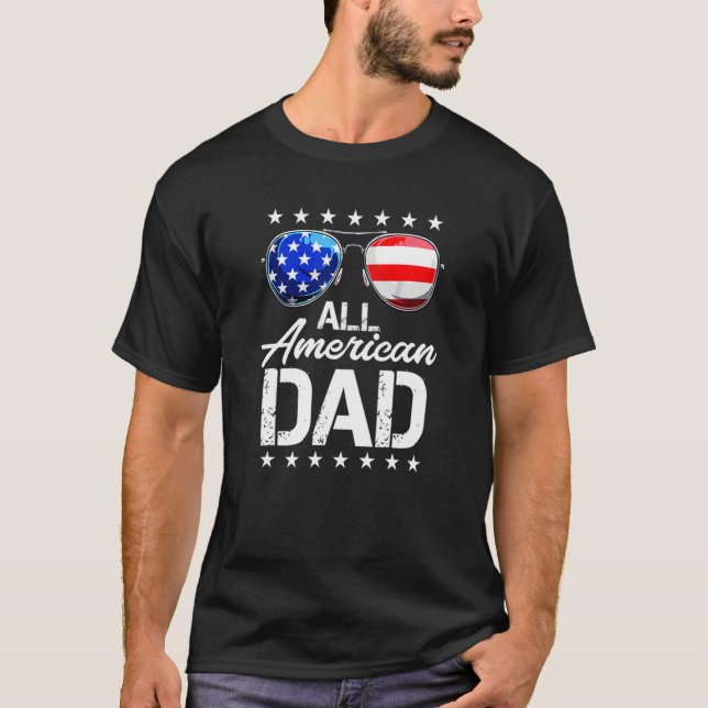 Alla amerikanska Pappa 4:e juli i Fars dag Manar P T Shirt (Framsida)