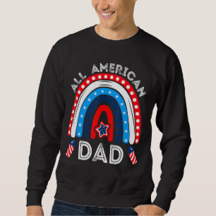Alla amerikanska Pappa 4:e juli Regnbåge Fars dag Lång Ärmad Tröja