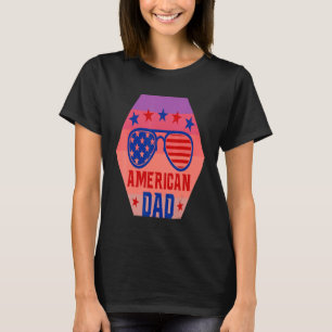 Alla amerikanska Pappa 4:e juli: Retro Sunglass US T Shirt