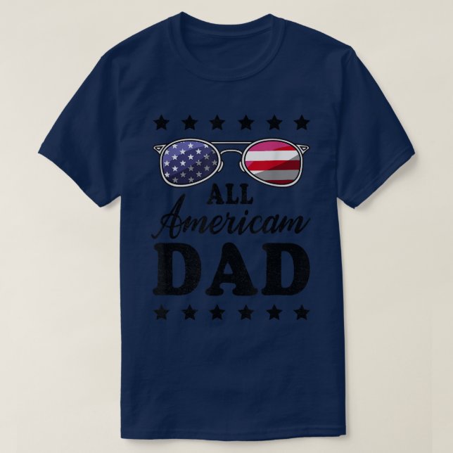 Alla amerikanska Pappa 4:e juli T shirt Fars dag M (Design framsida)