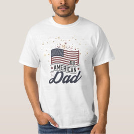 Alla amerikanska Pappa - amerikanska Flagga- och g T Shirt