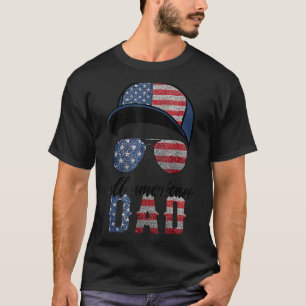 Alla amerikanska Pappa Lycklig Fars dag 4 juli USA T Shirt