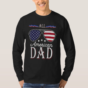 Alla amerikanska Pappa Lycklig Fars dag 4 juli USA T Shirt