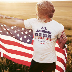 Alla amerikanska Pappa Patriotic 4 juli T Shirt