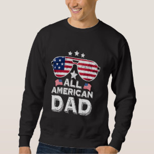 Alla amerikanska Pappa-solglasögon Fars dag-familj Lång Ärmad Tröja