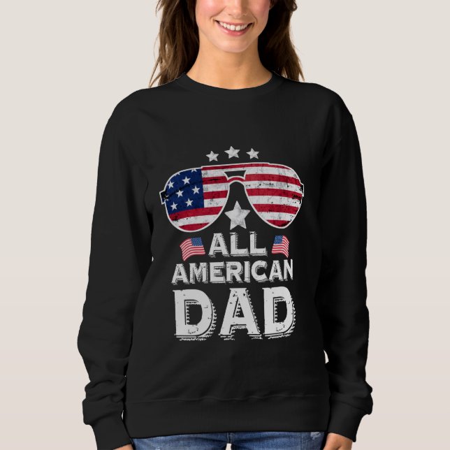 Alla amerikanska Pappa-solglasögon Fars dag-familj T Shirt (Framsida)