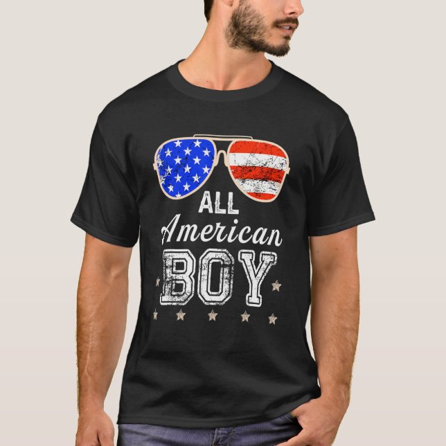 Alla amerikanska pojkar 4:e juli.. t shirt (Framsida)