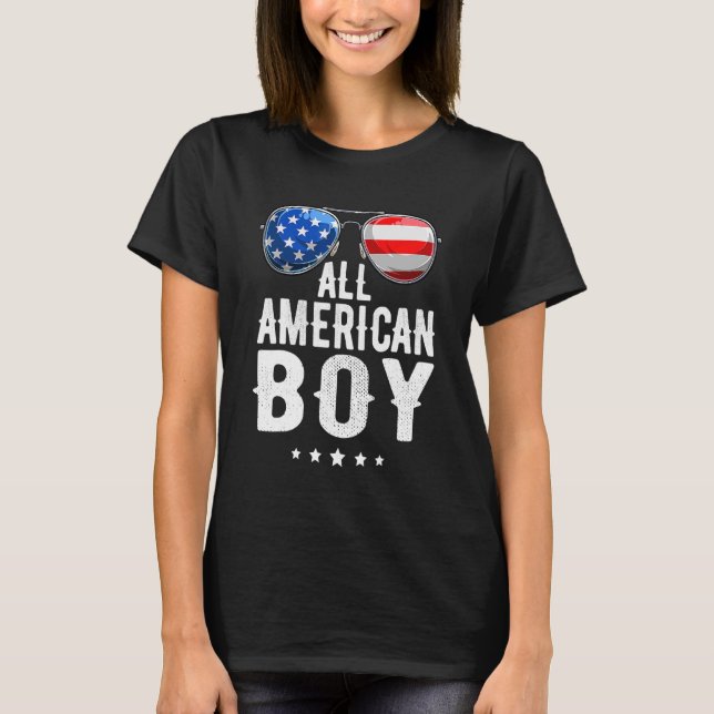 Alla amerikanska pojkar 4:e juli.. t shirt (Framsida)