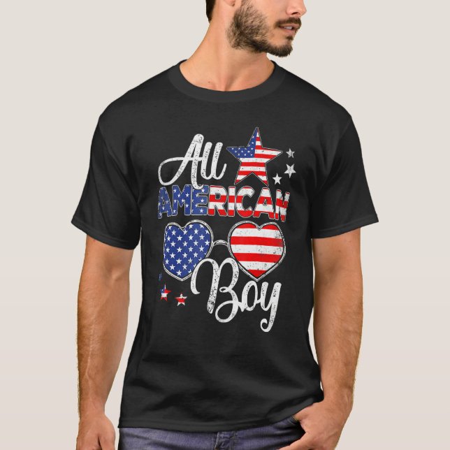 Alla amerikanska pojkar 4:e juli.. t shirt (Framsida)