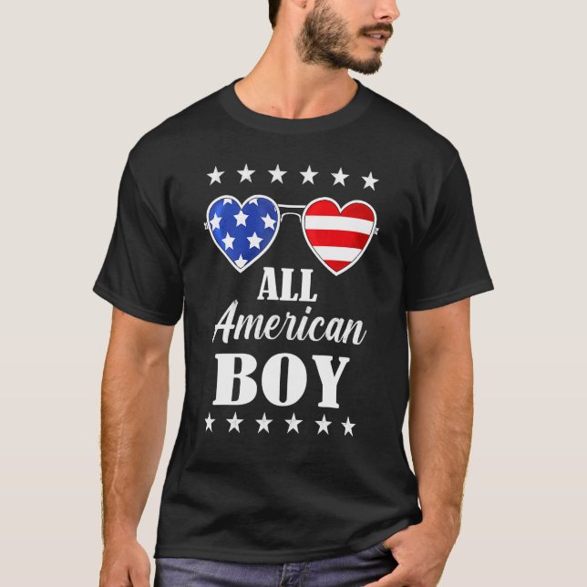 Alla amerikanska pojkar 4:e juli.. t shirt (Framsida)