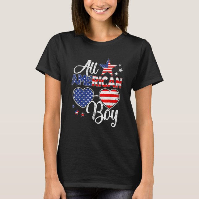 Alla amerikanska pojkar 4:e juli.. t shirt (Framsida)