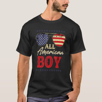 Alla amerikanska pojken 4:e juli, amerikanska Flag T Shirt