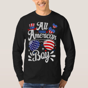 Alla amerikanska pojken 4:e juli Kids Sunglasses A T Shirt