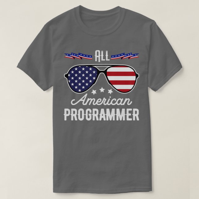 Alla amerikanska program 4:e juli Sunglass T Shirt (Design framsida)