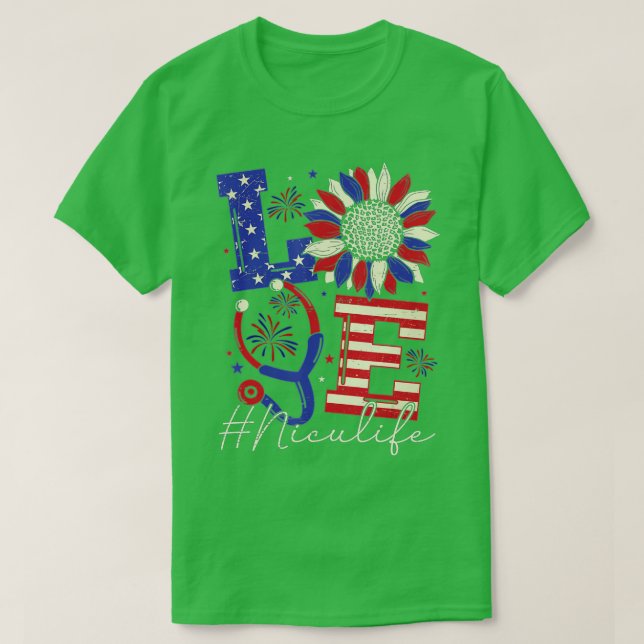Alla amerikanska sjuksköterskans minnesdag 4 juli t shirt (Design framsida)