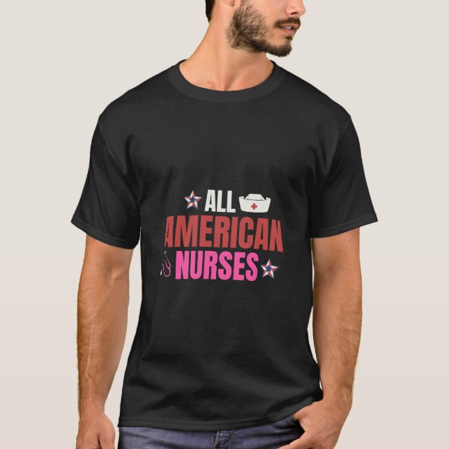 Alla amerikanska sjuksköterskor t shirt (Framsida)