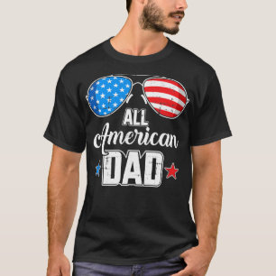 Alla amerikanska solglasögon i pappa USA för match T Shirt