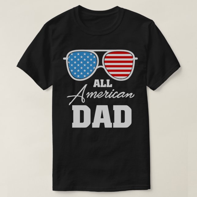 Alla amerikanska solglasögon i pappa USA för match T Shirt (Design framsida)