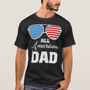 Alla amerikanska solglasögon i pappa USA för match T Shirt
