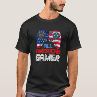 Alla amerikanska spel för patriotiska videospel i t shirt