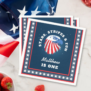 Alla amerikanska stjärnor Rand och Roligt Birthday Pappersservett