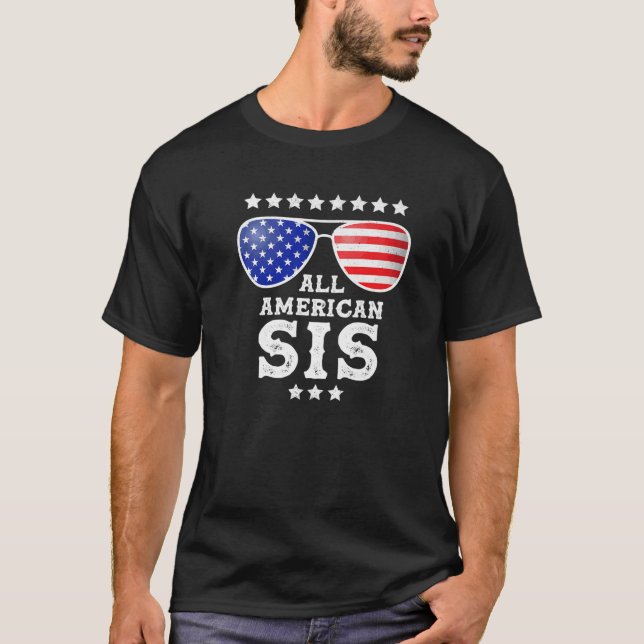 Alla amerikanska syster 4:e juli-sjukan t shirt (Framsida)
