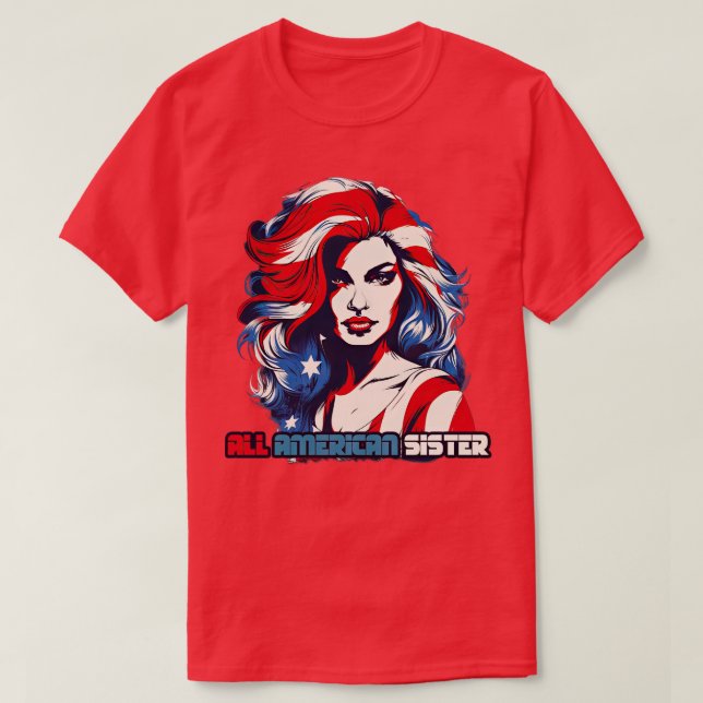 Alla amerikanska syster t shirt (Design framsida)