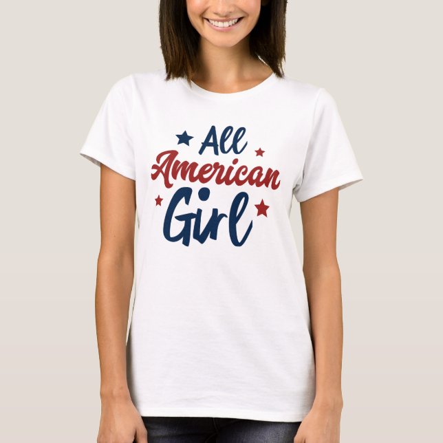 Alla amerikanska tjejstjärnor t shirt (Framsida)