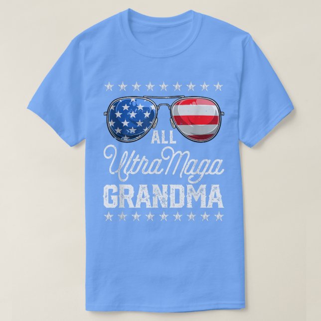 Alla amerikanska Ultra Maga Grandma 4:e juli Sungl T Shirt (Design framsida)