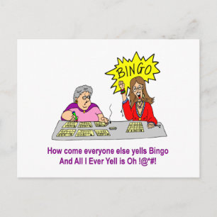 Alla andra ropar bingo vykort