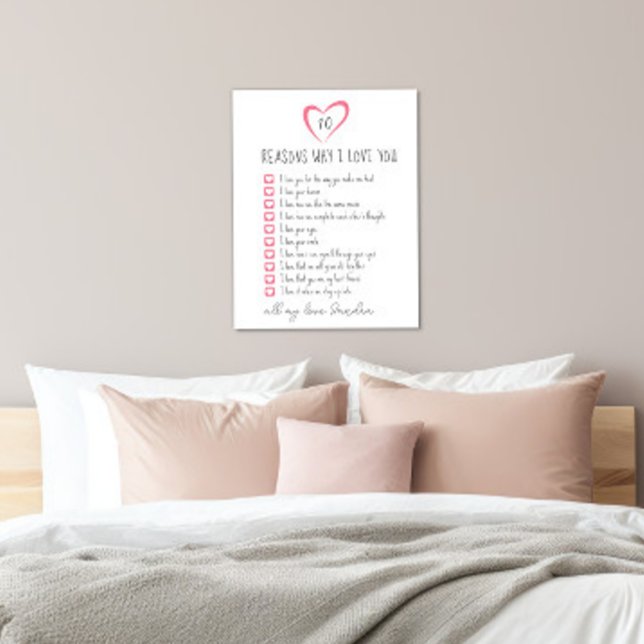 Alla anledningar till att jag kärlek dig. 10 skäl  canvastryck (Skapare uppladdad)