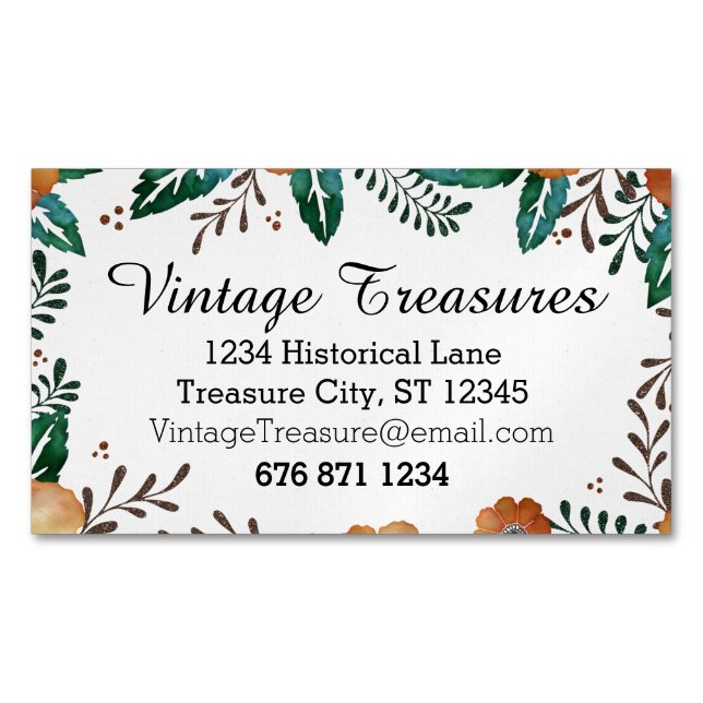 Alla Anpassningsbar Färg-Blommönster Visitkortmagnet (Framsida)