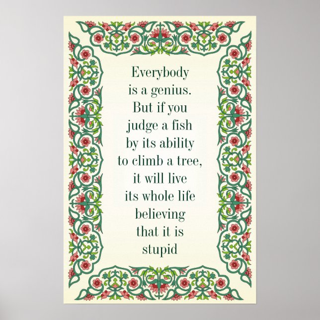 Alla är ett geni. Men om man dömer en fisk efter Poster (Framsidan)