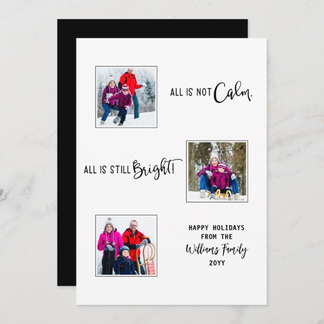 Alla är inte Lugn Alla är fortfarande ljusnyttigt  Julkort (Fram/baksida)