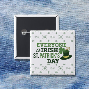 Alla är iriska på St patricks day Knapp
