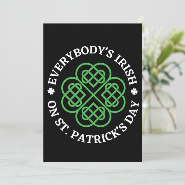 Alla är irländska på St Patricks Day Julkort (Stående Fram)