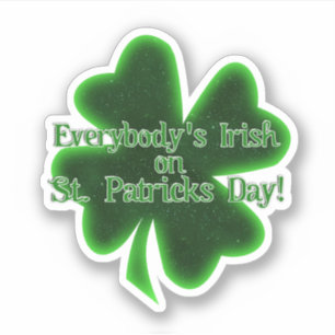 Alla är irländska på St. Patrick's Day Klistermärken