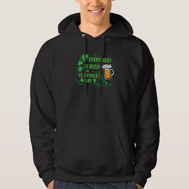 Alla är irländska på St patrick's day, St Paddy Hoodie (Framsida)