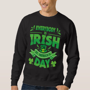 Alla är irländska på St patrick's day, St Paddy Lång Ärmad Tröja
