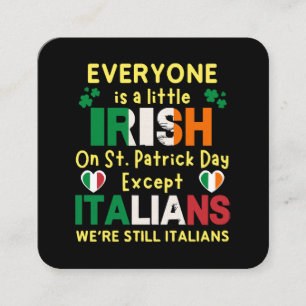 Alla är lite irländska på St Patricks dag Fyrkantigt Visitkort