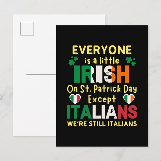 Alla är lite irländska på St Patricks dag Inbjudan Vykort (Fram/baksida)