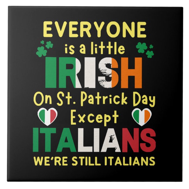 Alla är lite irländska på St Patricks dag Kakelplatta (Framsidan)