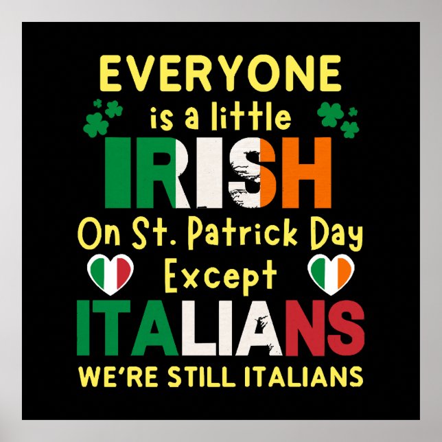 Alla är lite irländska på St Patricks dag Poster (Framsidan)