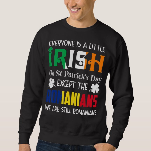 Alla är lite irländska på St patricks day Roma Lång Ärmad Tröja (Framsida)