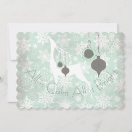 Alla är Lugn Alla är Bright Hjort Helgdag Julkort