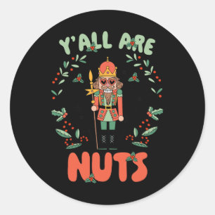 Alla är Nöt Nutcracker God jul Funny Xm Runt Klistermärke