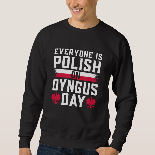 Alla är polska på dyg dag lång ärmad tröja (Framsida)