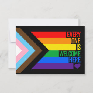 Alla är välkommen hit (Progress Pride)-Flagga Inbjudningar