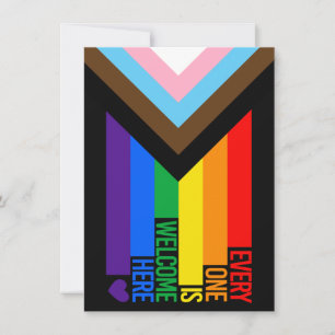 Alla är välkommen hit (Progress Pride)-Flagga Julkort